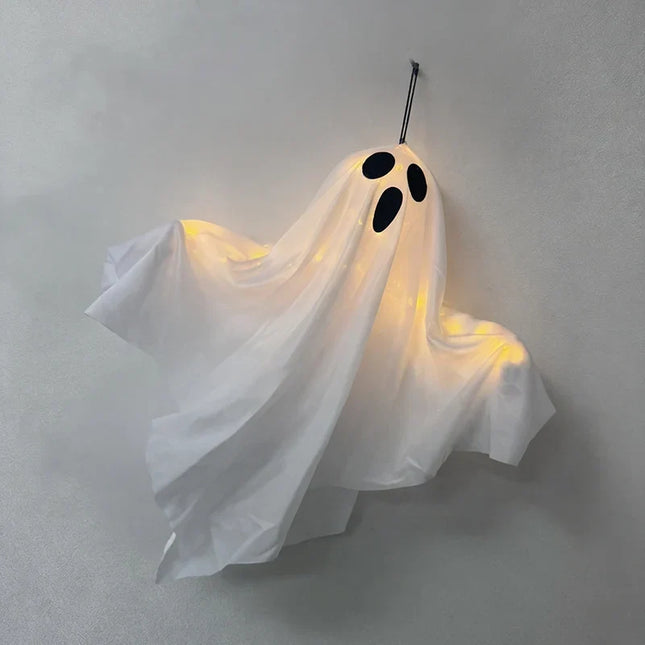 Floating Ghost Hanging Halloween Decorations, Hanging Ghost with Warm White LED Lights, Halloween Party Decor for Tree_05