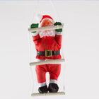Realistic Santa Claus Figure 10 Inch with Hanging String, Hanging Christmas Decorations for Indoor and Outdoor