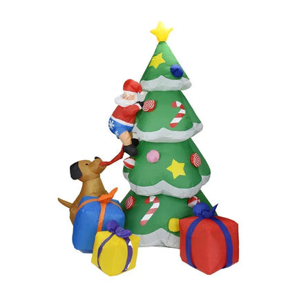 Inflatable Christmas Tree with Lights, Santa and Dog Outdoor Christmas Decorations – image 5