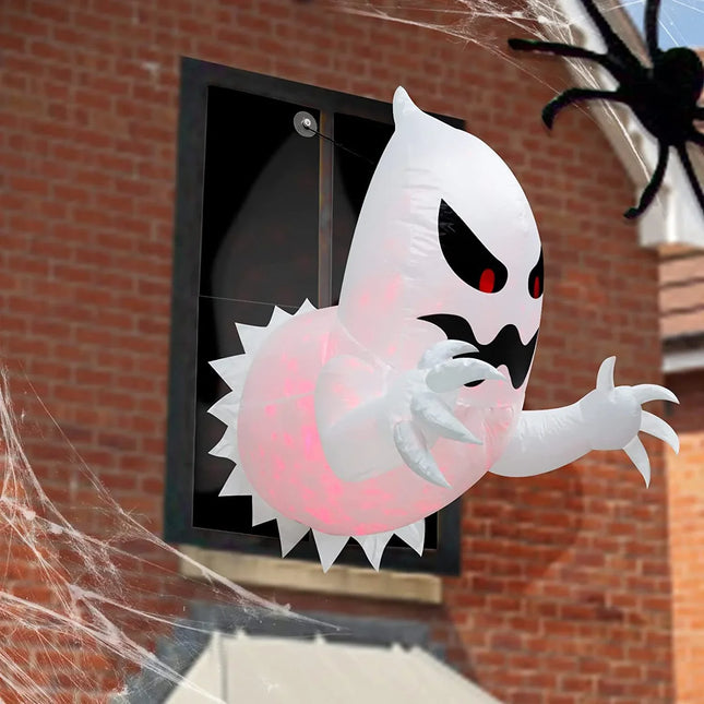 Halloween Inflatables Outdoor Ghost with Glowing Red Eyes, Blow Up Ghost with LED Lights, Halloween Decorations for Yard_05