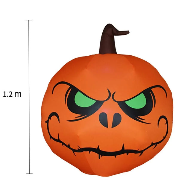 Inflatable Halloween Pumpkin with Green Eyes, Jack O Lantern Pumpkin Decoration, Blow Up Halloween Decorations Outdoor_01