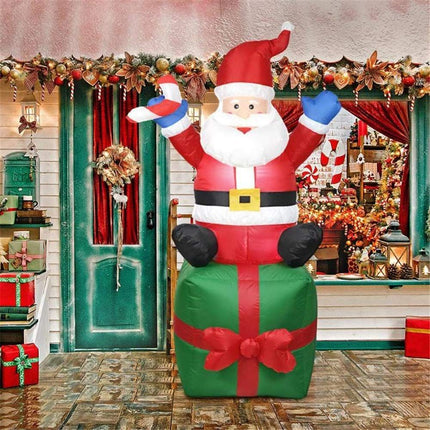 Christmas Inflatable Santa with LED Lights, Outdoor Christmas Decorations