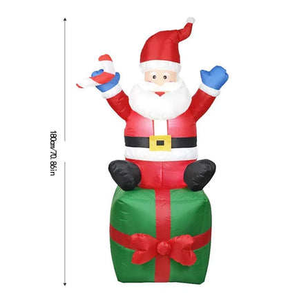Outdoor Christmas Decorations, Christmas Inflatable Santa with LED Lights – image 5