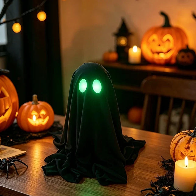 LED Ghost Halloween Decorations, Black Halloween Ghost with Glowing Eyes, Plug and Play Halloween Party Decor_05