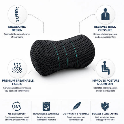Lumbar Pillow for Back Pain Relief, Ergonomic Lumbar Support Pillow – image 4