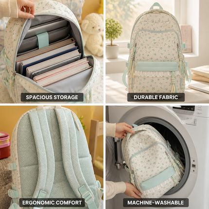 School Backpacks, Machine Washable Book Bag with Padded Straps