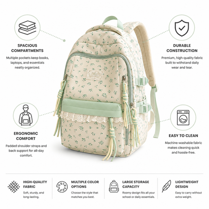 School Backpacks, Laptop Backpack with Multiple Compartments – image 4