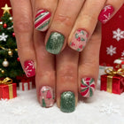Nail Art Set for Christmas Nails, Festive Nails with Candy Cane and Snowflake Designs, Easy Nail Art for Beginners