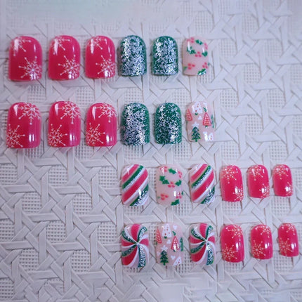 Nail Art Set for Christmas Nails, Festive Nails with Candy Cane and Snowflake Designs – image 4