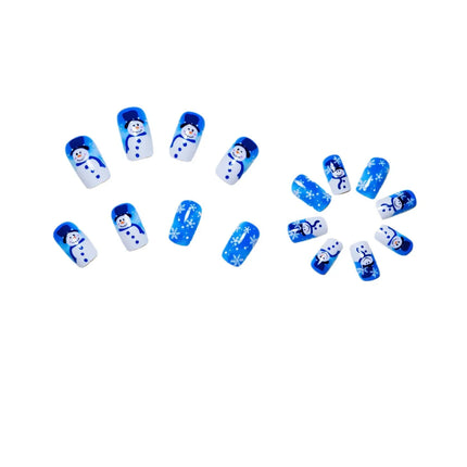 Christmas Nails, Festive Nails with Hand Painted Snowman Designs – image 4