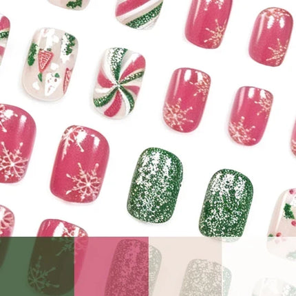 Christmas Nails, Festive Nails with Ornaments and Snowflakes