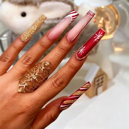 Christmas Nail Art Strips with Snowflakes and Ornaments – image 6