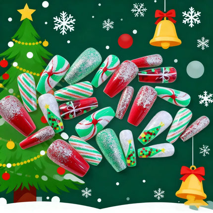 Christmas Nails, Christmas Nail Designs, Glitter and Tree Designs – image 4