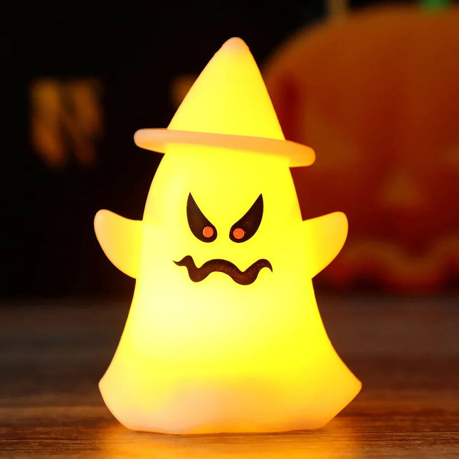 Night Light Ghost with Hat, Halloween Night Light in Warm White with On Off Switch, Spooky Halloween Decorations Indoor_08
