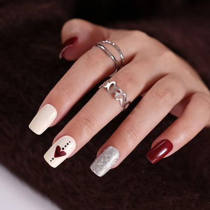 Christmas Nails Press On, No Glue Festive Nails with Reindeer – image 16