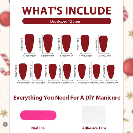 Christmas Nails Press On, Peel and Stick Reusable Fake Nails with Snowmen – image 4