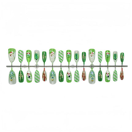 Press On Nails for Christmas, Festive Nails with Santa and Snowmen – image 4