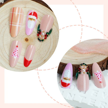 Press On Nails for Christmas, Festive Nails with Santa and Gingerbread Designs, Winter Nail Art, Christmas Nail Designs