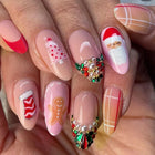 Press On Nails for Christmas, Winter Nail Art, Santa and Gingerbread Designs