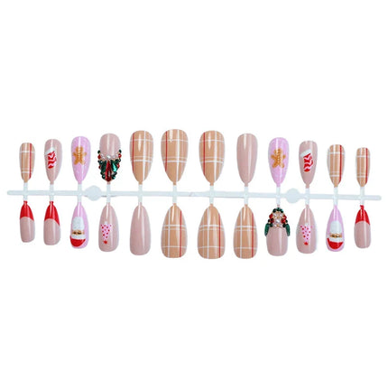 Press On Nails for Christmas, Festive Nails with Santa and Gingerbread Designs – image 4