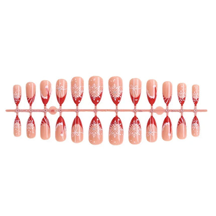Christmas Nails Press On, Festive Nails with Strong Adhesive