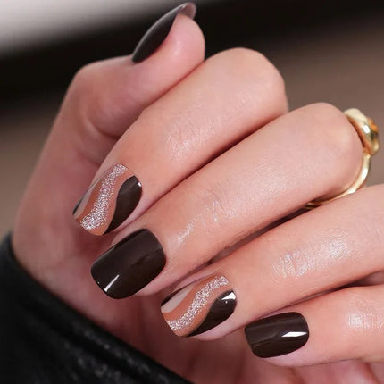 Christmas Nails Press On, Reusable Festive Nails with Reindeer – image 10