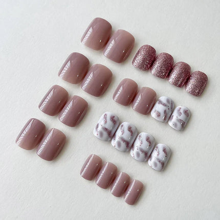 Christmas Nails Press On, Candy Cane Nails with Buffing Strips and Gel Polish
