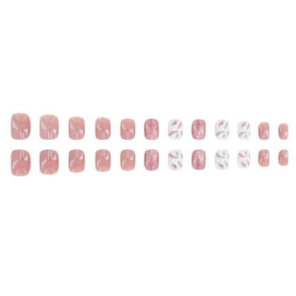 Christmas Nails Press On, Reusable Festive Nails with Reindeer – image 4