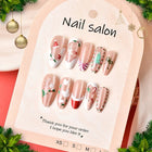 Press On Nails for Christmas, Festive Nails with Santa and Gingerbread Men