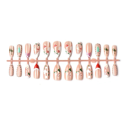 Press On Nails for Christmas, Christmas Nail Designs, Santa and Gingerbread Men