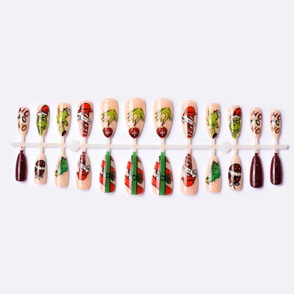 Christmas Nails Press On, Holiday Nail Art, Festive Nails with Candy Cane and Tree Designs – image 4