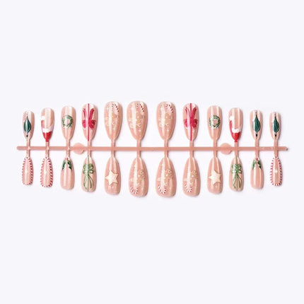 Reusable Press On Nails for Christmas, Star Nails