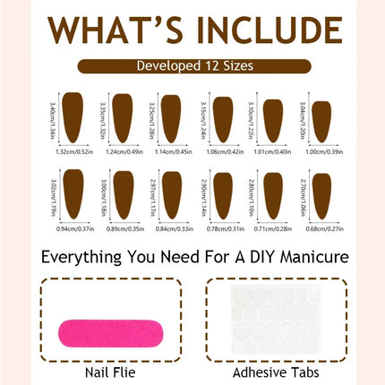 Press On Nails with Adhesive Strips, Elegant Nails with Sparkling Accents