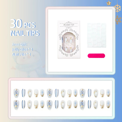 Christmas Nails Press On, Winter Nail Art – image 4