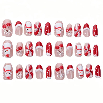 Christmas Nails Press On, Candy Cane Holiday Nail Art – image 4