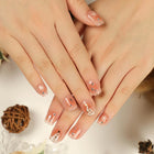 Adhesive Press On Nails for Christmas, Festive Nails with Snowflakes and Stars