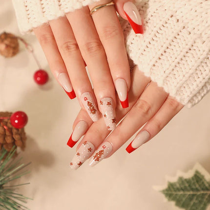Christmas Nails, Festive Nails with Glitter and Stars, Star Nails, Winter Nail Art