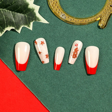 Christmas Nails, Festive Nails with Glitter and Stars