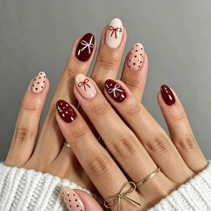 Press On Nails for Christmas, Festive Nails with Reindeer and Candy Canes, Winter Nail Art, Christmas Nail Designs