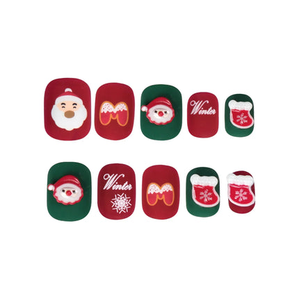 Christmas Nails, Blue Nails with Santa and Snowflake Designs – image 5