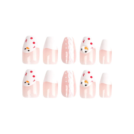 Winter Nails with Snowman Designs, Festive Nails Press On – image 5