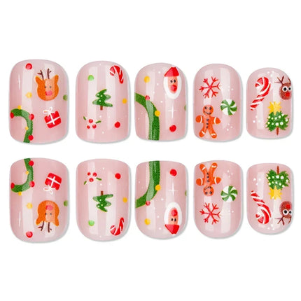Christmas Nails Press On, Reindeer Nails with Strong Adhesive – image 4