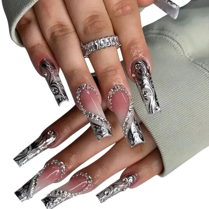 Reusable Press On Nails for Christmas, Festive Nails with Reindeer and Candy Canes – image 4