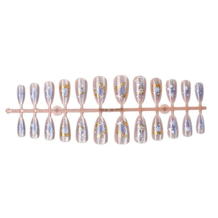 Adhesive Press On Nails for Christmas, Festive Nails with Snowflakes and Ornaments – image 4