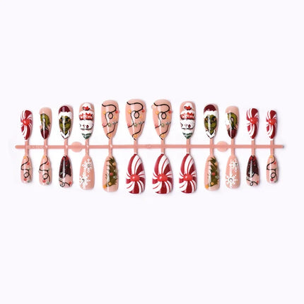 Christmas Nails Press On, Peel and Stick Fake Nails