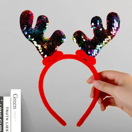 Christmas Headband with Felt Reindeer Antlers and Holly Berries, Reindeer Headband One Size Fits All – image 10