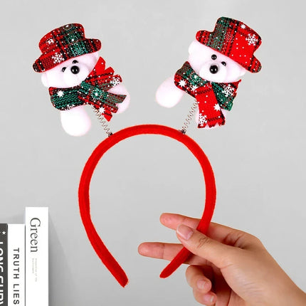 Christmas Headband with Felt Reindeer Antlers and Holly Berries – image 17