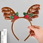 Christmas Headband with Felt Reindeer Antlers and Holly Berries – image 23