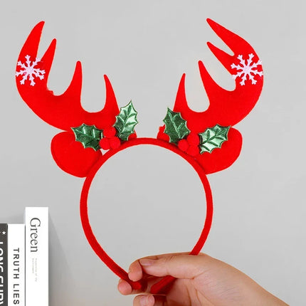 Christmas Headband with Felt Reindeer Antlers and Holly Berries – image 32