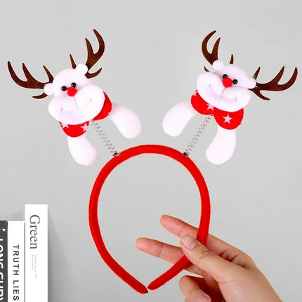 Christmas Headband with Felt Reindeer Antlers and Holly Berries – image 35